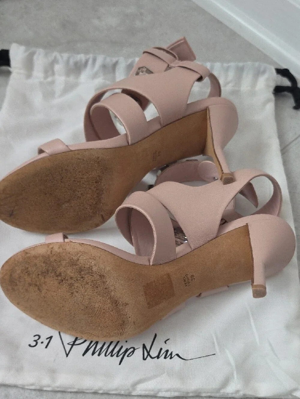 3.1 Phillip Lim Blush Pink Jeweled Strap Sandals